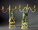 A magnificent pair of Qianlong Chinese porcelain candelabra
