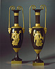A superb pair of Empire patinated and gilt bronze vases, by Thomire