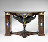A magnificent and very rare Empire gilt bronze mounted console