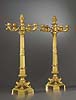 A fine pair of EMpire gilt bronze seven-light candelabra