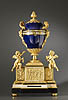 A rare Louis XVI gilt bronze and Sèvres porcelain pendule à cercles tournant