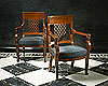 A fine pair of Empire carved mahogany fauteuils attributed to François-Honoré-Georges Jacob