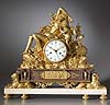 An important Louis XVI gilt bronze and rouge griotte marble mantle clock of eight day duration signed on the dial Lépine Place des Victoires No.12 and on the backplate Lépine à Paris No 4392
