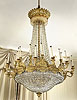 A large and extremely fine Empire gilt bronze and cut-glass twenty eight-light chandelier attributed to Claude Galle