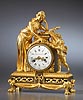 An very fine Louis XVI gilt bronze mantle clock of eight day duration signed on the white enamel dial Barancourt à Paris