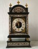 Miniature French religieuse clock, pewter and tortoiseshell case, circa 1880.