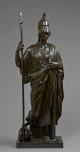 A superb early 19th century French patinated bronze statue of ATHENA-SOPHIA goddess of knowledge and wisdom. 
Paris, circa 1820-40