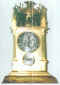 Tischuhr (Türmchenuhr)mit Stundenschlag und Wecker Augsburg ca. 1600 signiert Christoph Streibel auf einer Bandkartusche in der Innenseite eines Seitenteils H = 27cm B und T = 11 cm Gehäuse:Gelbguss vergoldet