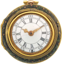 An antique gold triple cased pocket watch. C. 1740. Signed J vand Cloese Leyden.